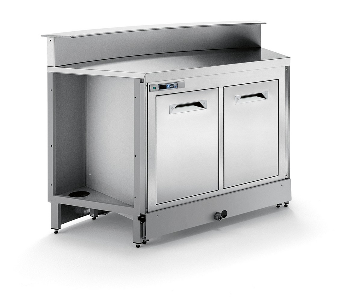 BBL1000AB static refrigerated bar counter with counter top setting