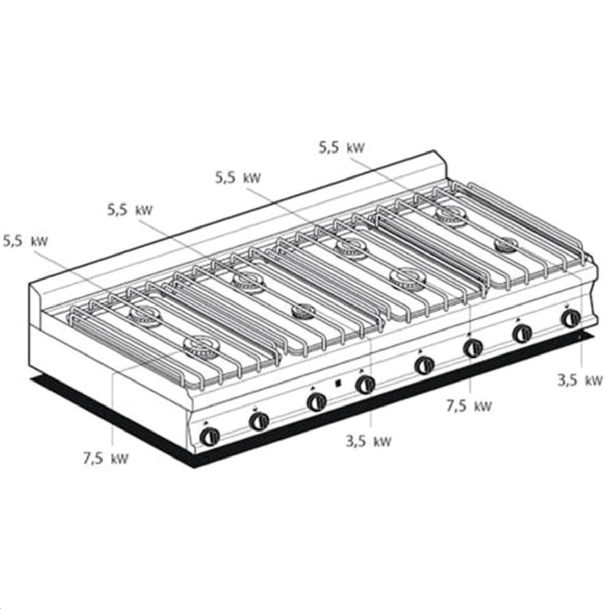 Commercial gas cooking range AFP / PCT-716GP