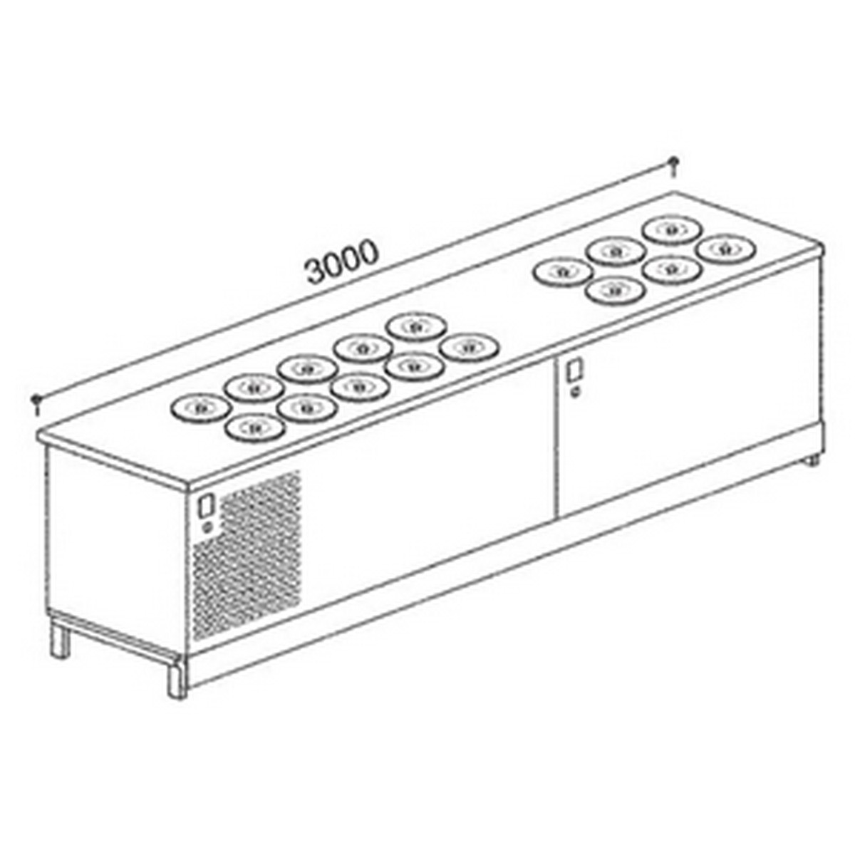 Bench wells ice cream BPL3000B GLI / 106 with reserve