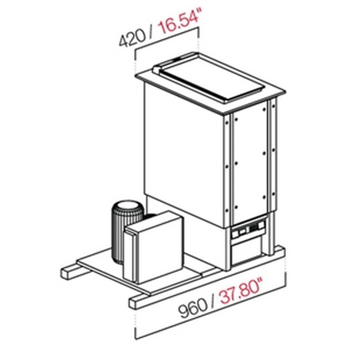 Bench PANORAMA2RIS1T ice-cream wells for recessed installation, with reserve