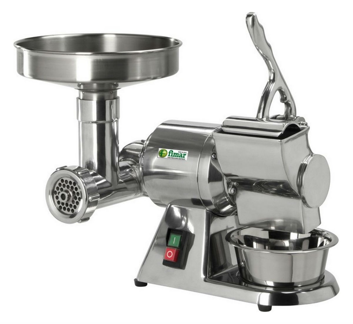 Combined meat grater AFP / 8D / MF in polished aluminum