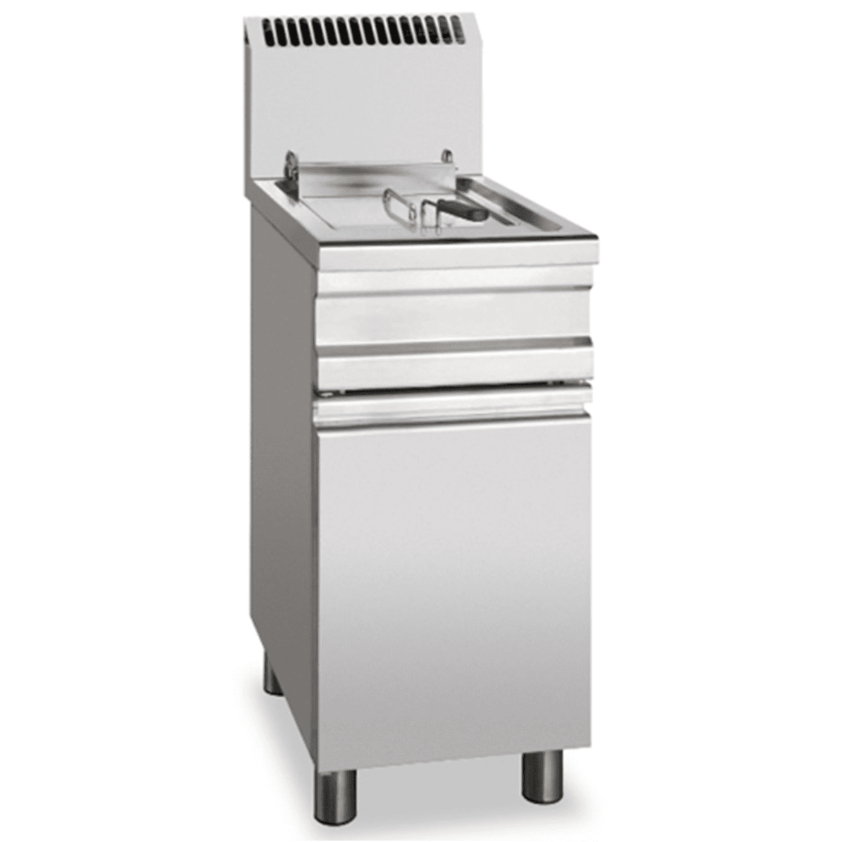 Commercial gas fryer AFP / S16FED mobile with door