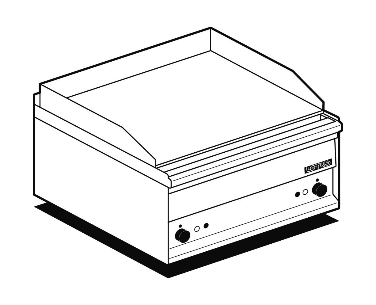 Electric fry top AFP / FTL-2EMS with smooth chrome plate
