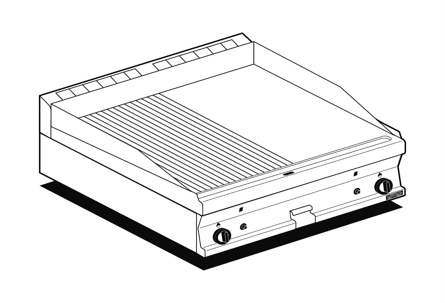 AFP / FTLRT-68G gas fry top with 1/2 smooth plate 1/2 ribbed plate