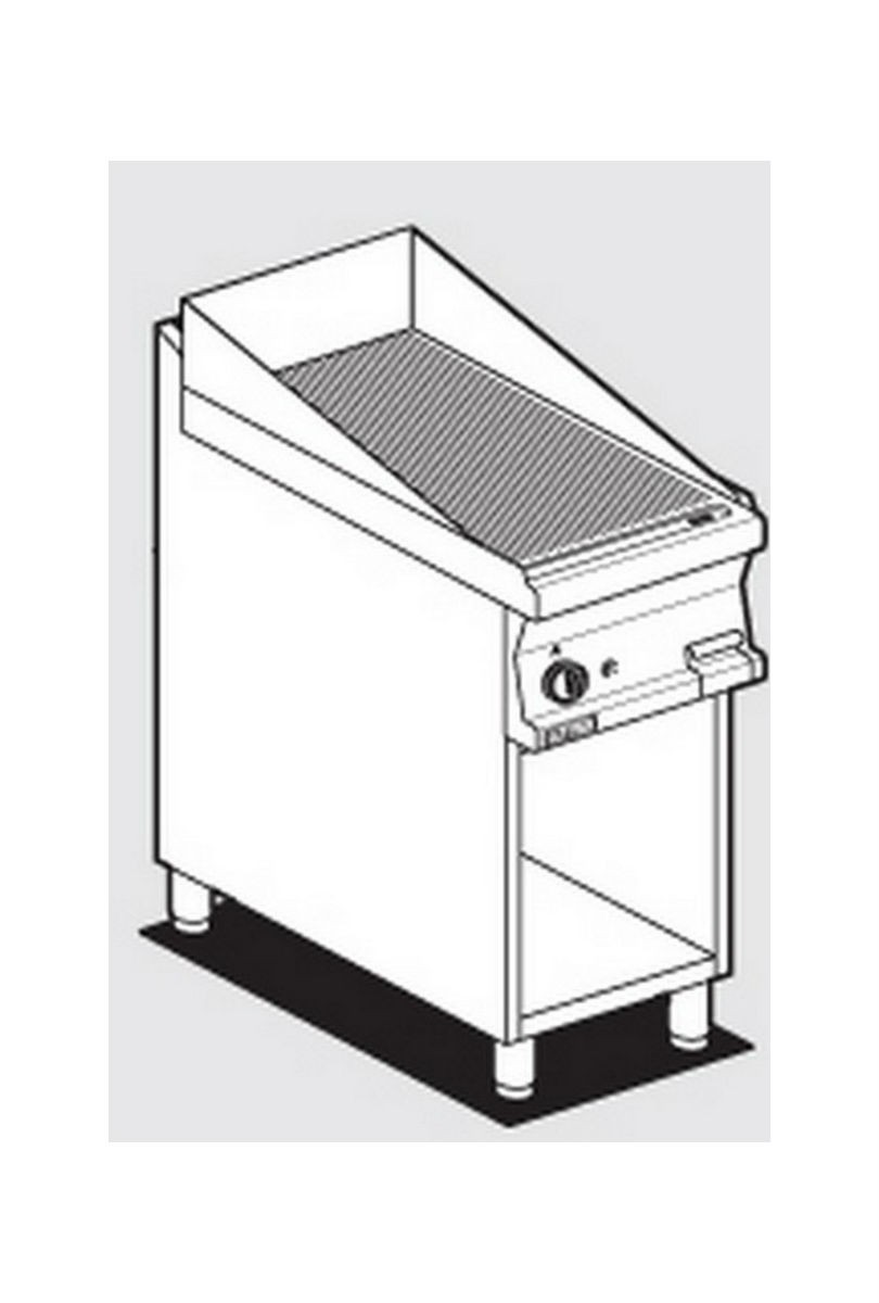 Fry top with gas chrome-plated plate AFP / FTR-74GS open compartment