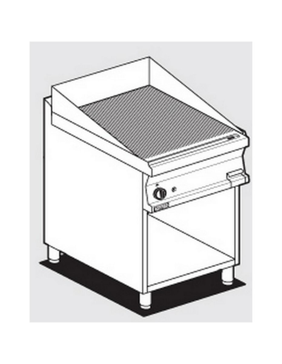 Fry top with gas chrome-plated plate AFP / FTR-76GS open compartment