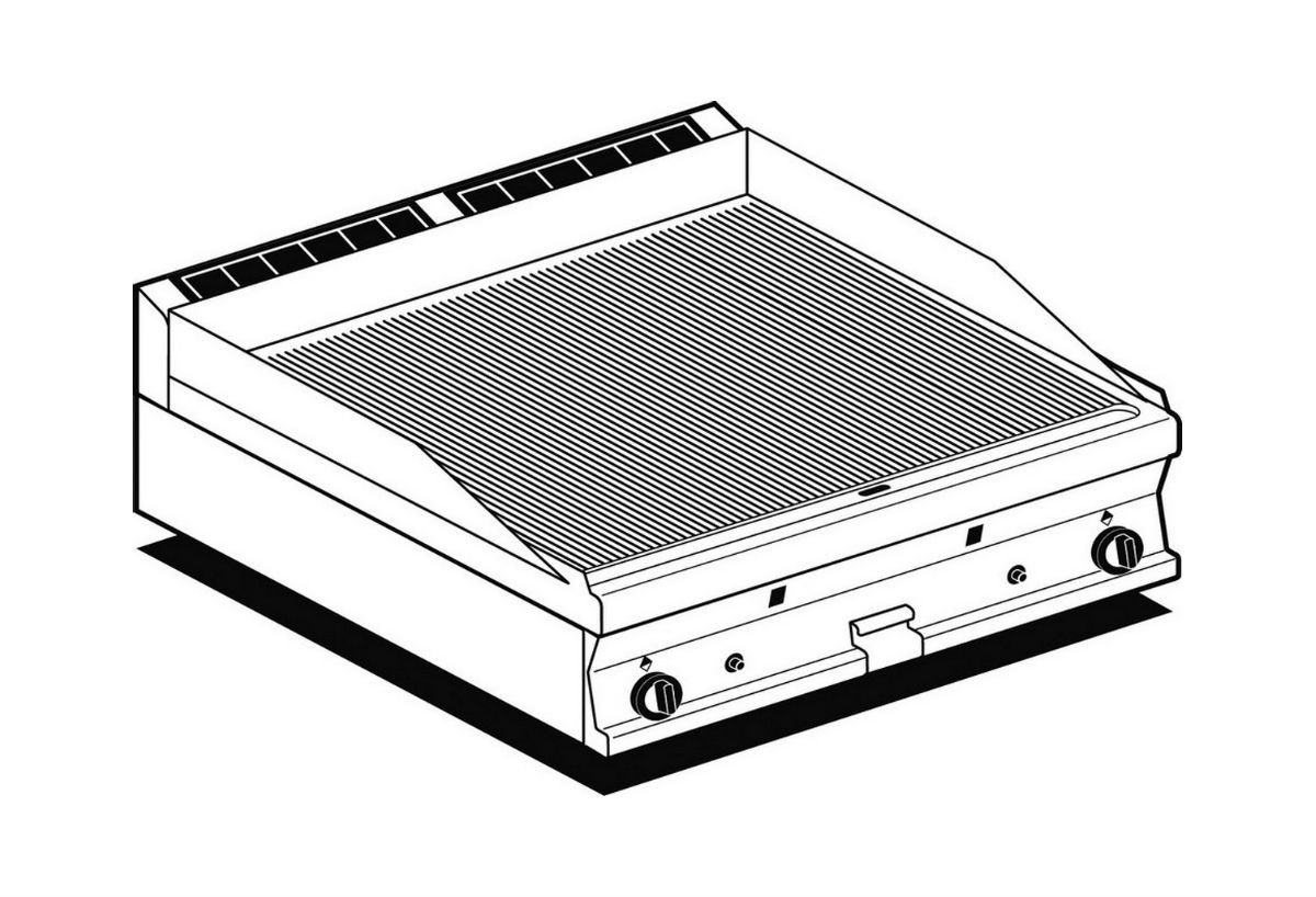AFP / FTRT-78GS gas fry top with grooved chrome plate