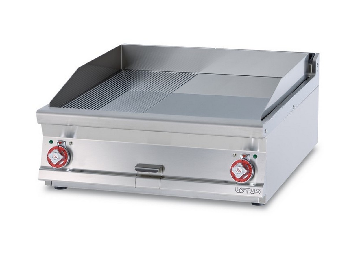 Electric fry top AFP / FTLRT-98ET with 1/2 smooth plate 1/2 lined plate